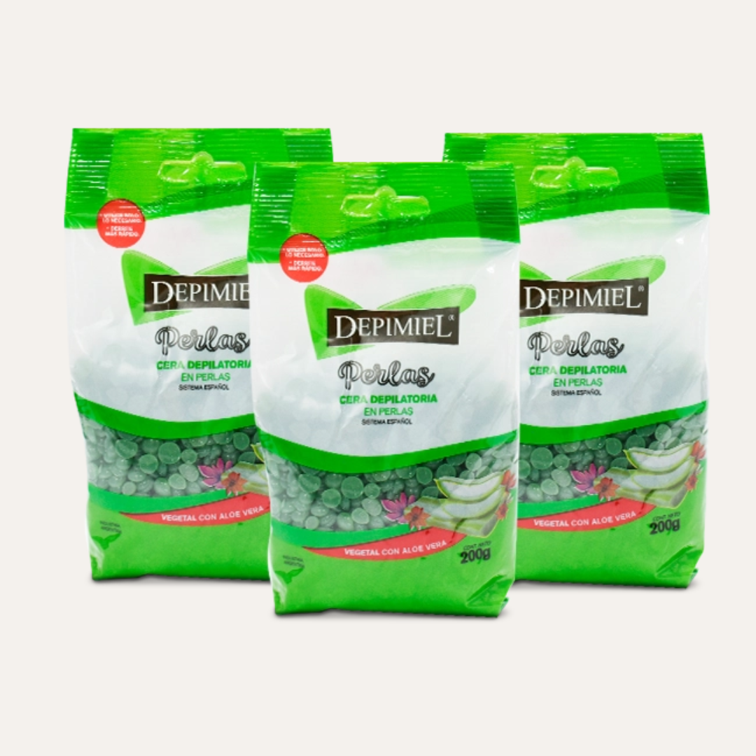 CERA DEPILATORIA EN PERLAS VEGETAL CON ALOE VERA  - DEPIMIEL