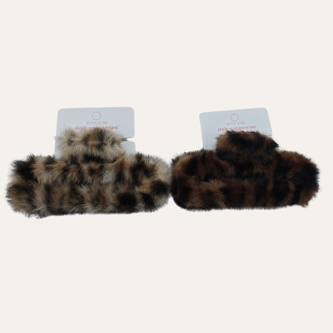 BROCHE DE PELO PELUCHE ANIMAL PRINT - CITY GIRL