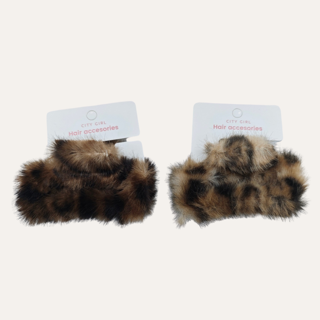 BROCHE DE PELO PELUCHE ANIMAL PRINT - CITY GIRL