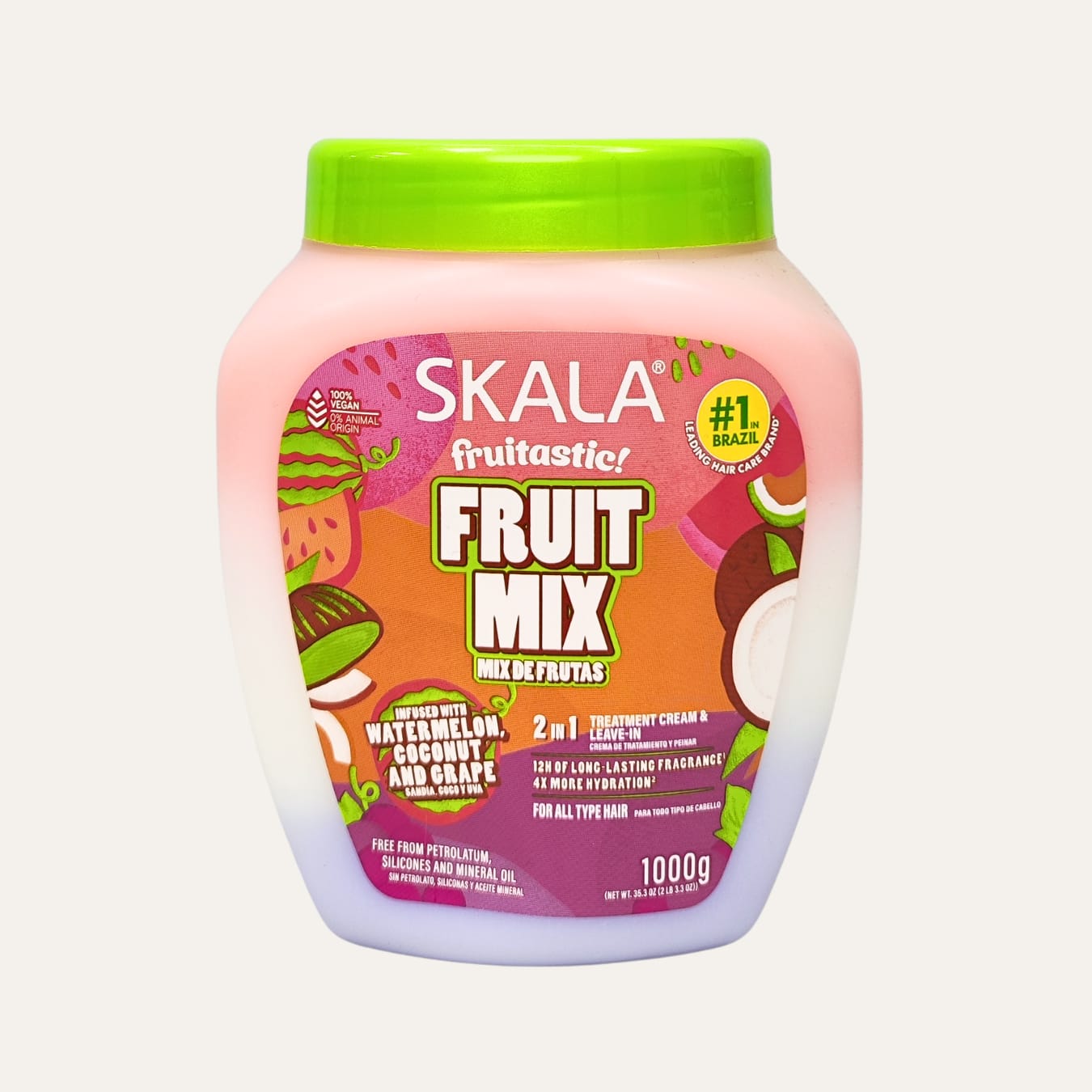 CREMA DE PEINAR 2 EN 1 MIX DE FRUTAS PARA TODO TIPO DE CABELLO- SKALA
