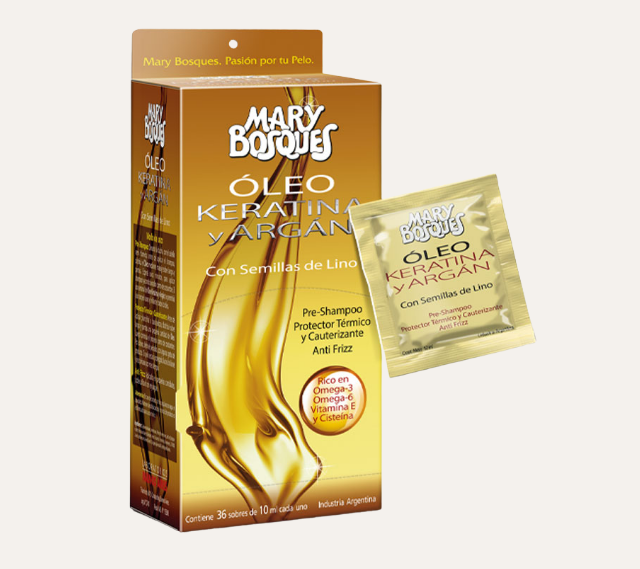 OLEO KERATINA Y ARGAN - CON SEMILLA DE LINO - MARY BOSQUES