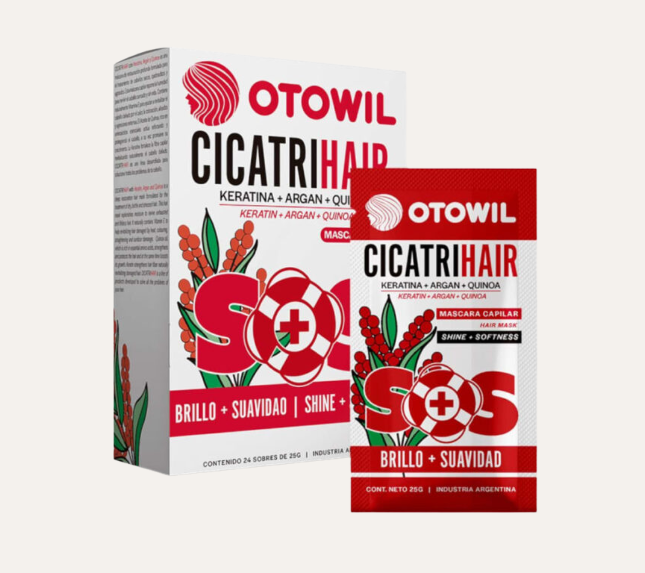 MASCARA CAPILAR S.O.S - BRILLO + SUAVIDAD - OTOWIL