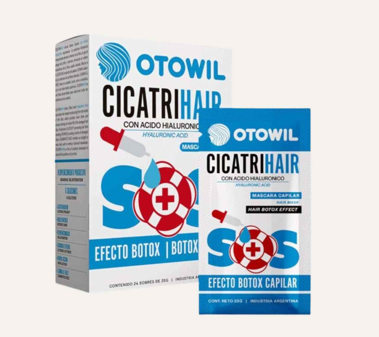 MASCARA CAPÍLAR S.O.S - EFECTO BOTOX CAPILAR - OTOWIL