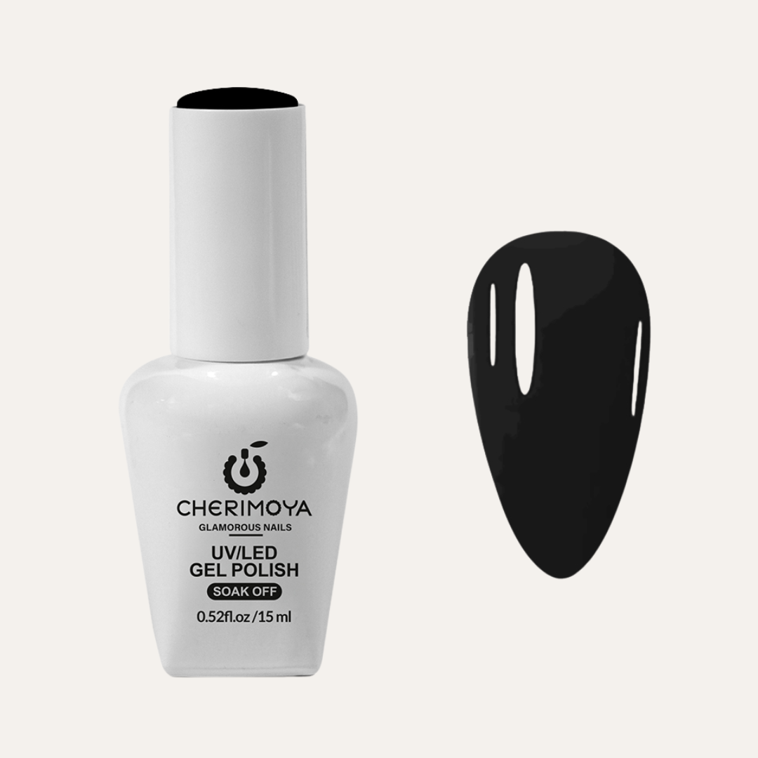 ESMALTE SEMI-PERMANENTE NEGRO 15ML- CHERIMOYA
