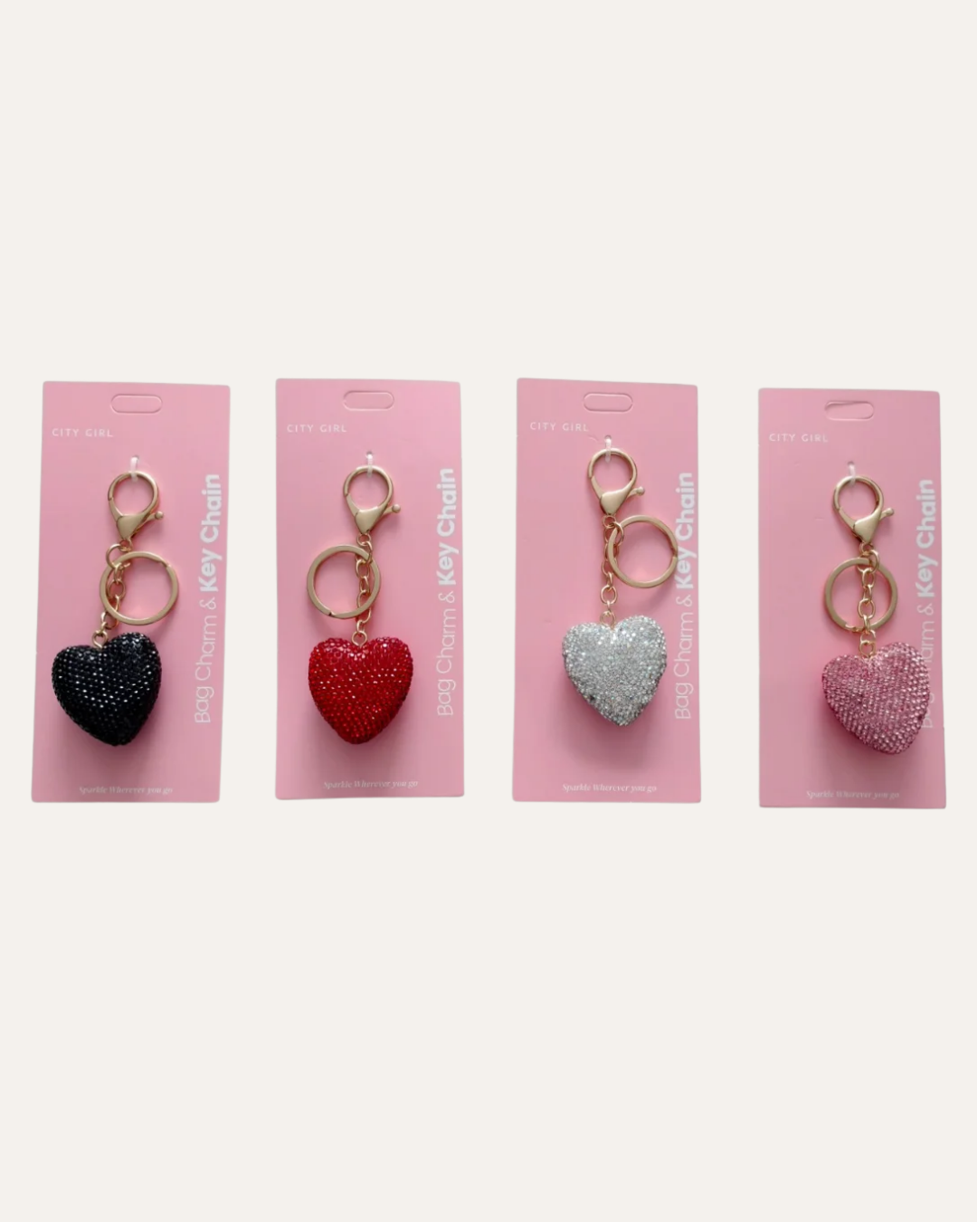 LLAVERO CON STRASS CORAZÓN - CITY GIRL