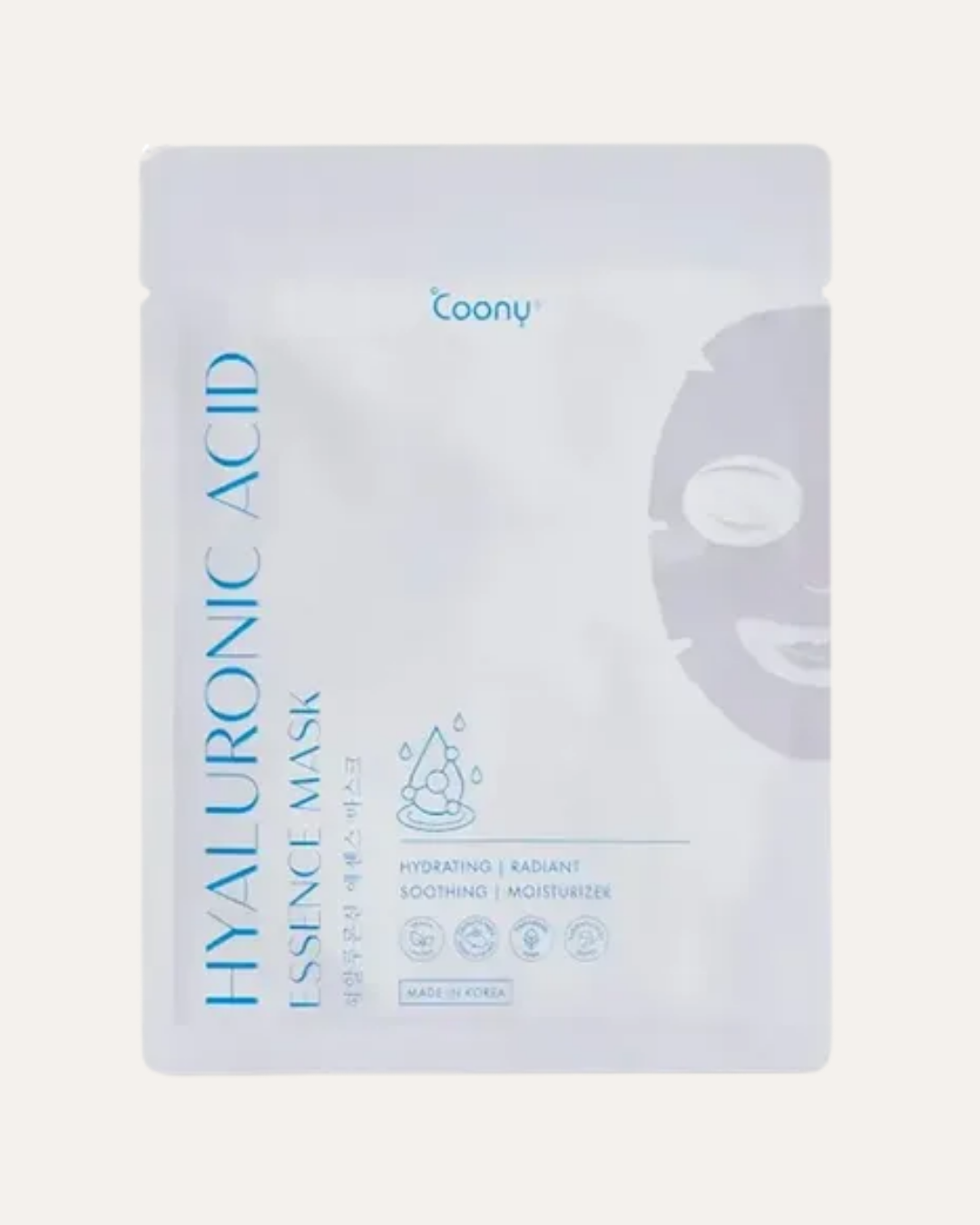 MASCARILLA FACIAL HYALURONIC ACID PARA PIEL DESHIDRATADA, APAGADA O CON LINEAS FINAS - COONY