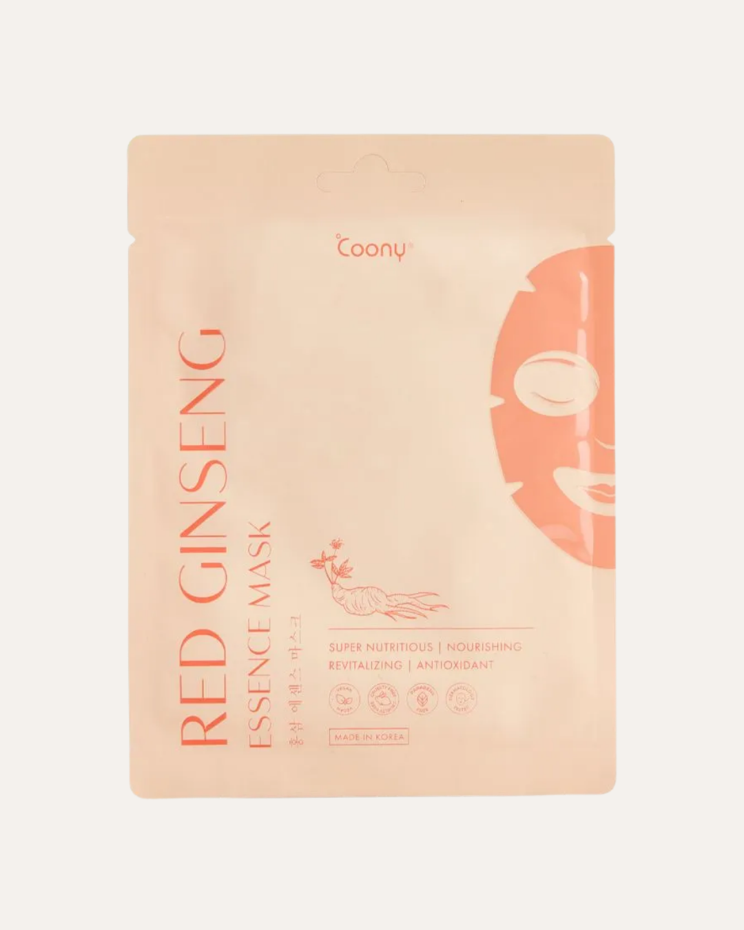 MASCARILLA FACIAL RED GINSENG PARA PIEL SIN FIRMEZA, OPACA O CONSADA - COONY
