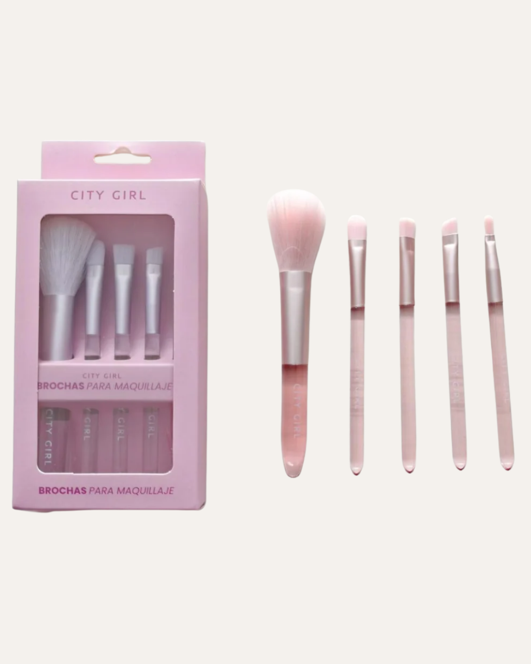 SET DE BROCHAS PARA MAQUILLAJE 5PCS - CITY GIRL