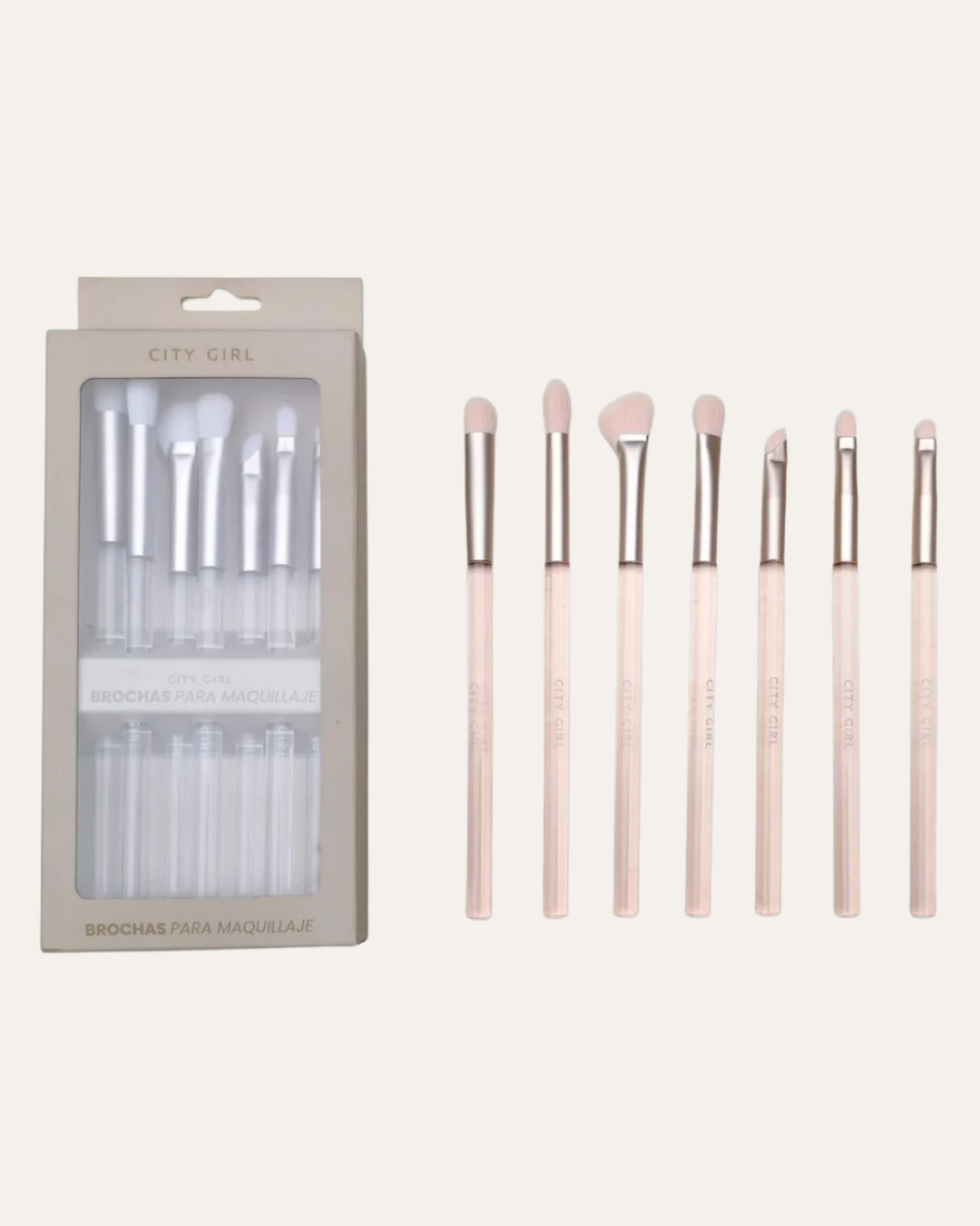 SET DE BROCHAS PARA MAQUILLAJE 7PCS - CITY GIRL