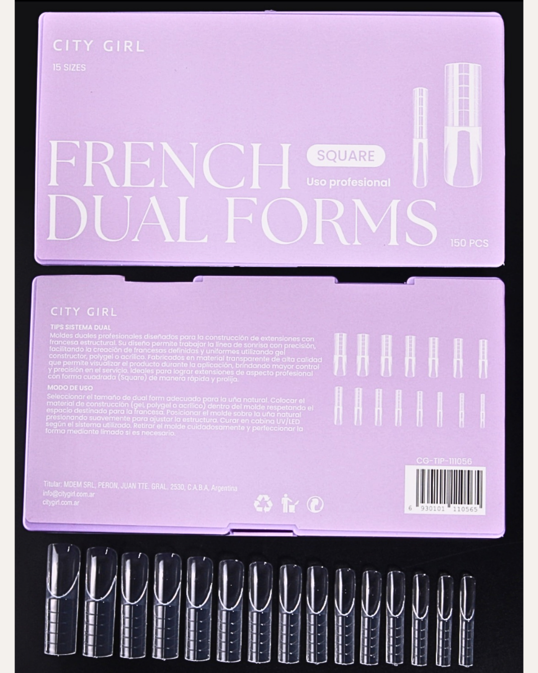 FRENCH DUAL FORMS SQUARE CITY GIRL – 150PCS
