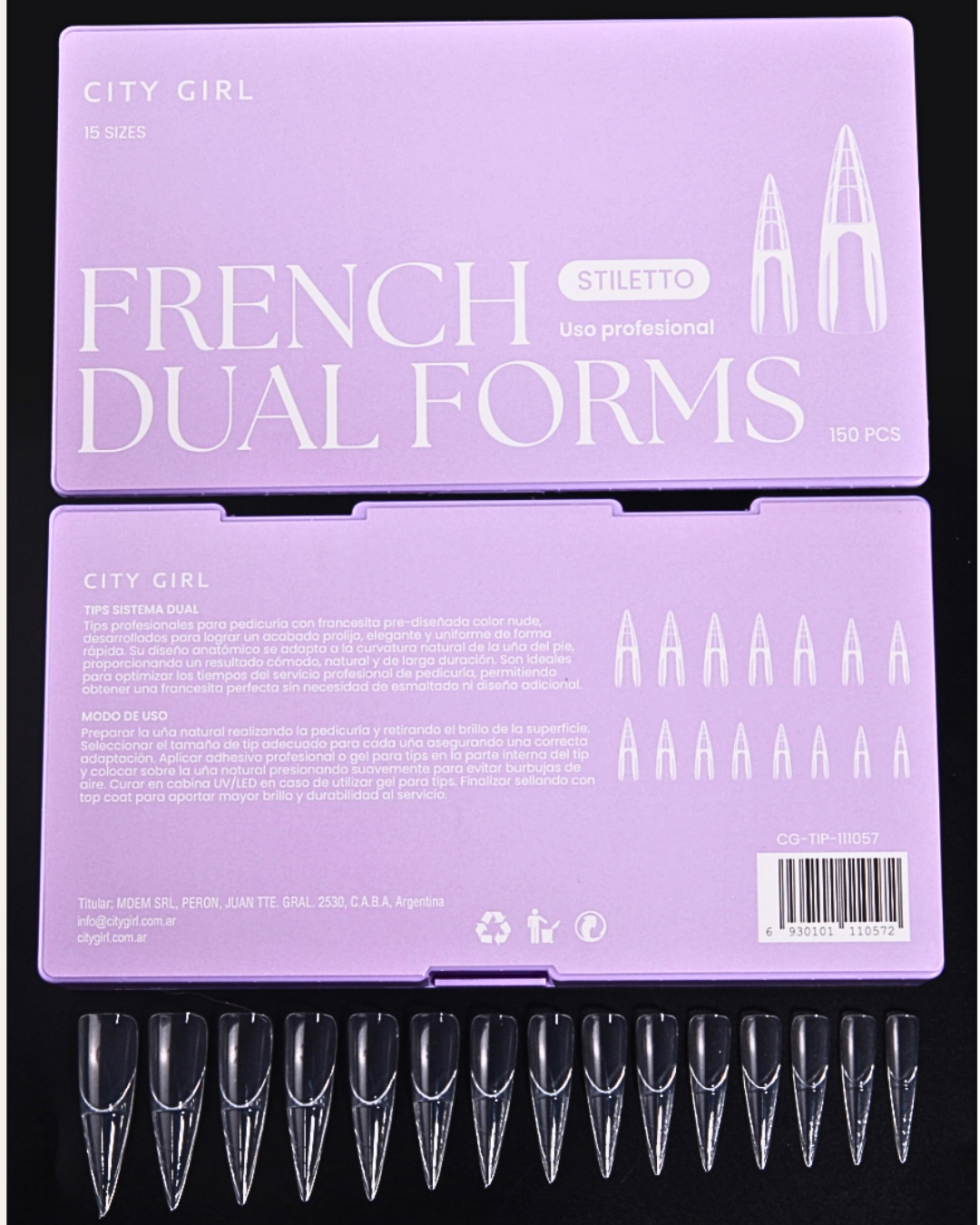 FRENCH DUAL FORMS STILLETO 150PCS - CITY GIRL