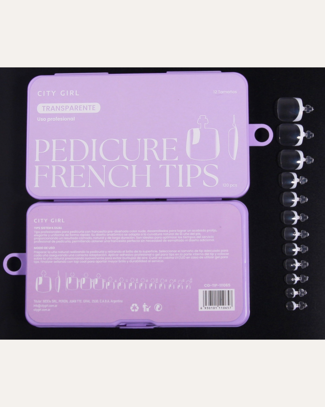 TIPS PARA PEDICURA FRANCESITA 120PCS - CITY GIRL