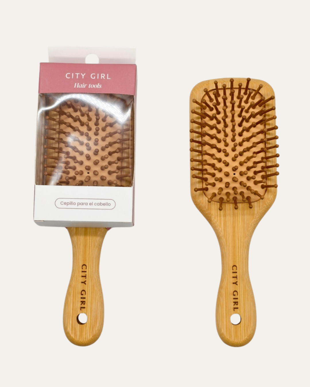 MINI CEPILLO DE MADERA - CITY GIRL
