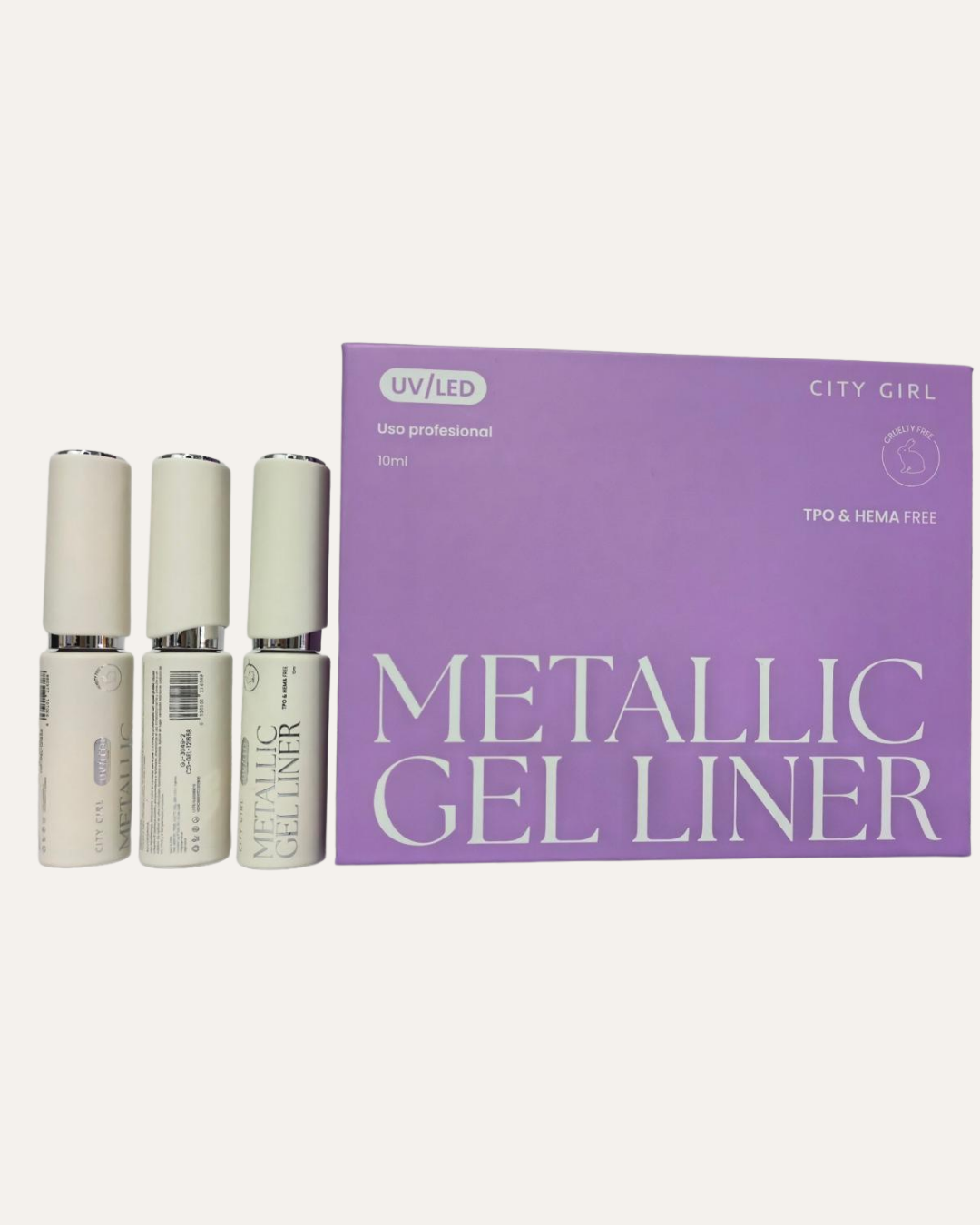 GEL LINER METALICO PLATEADO - CITY GIRL